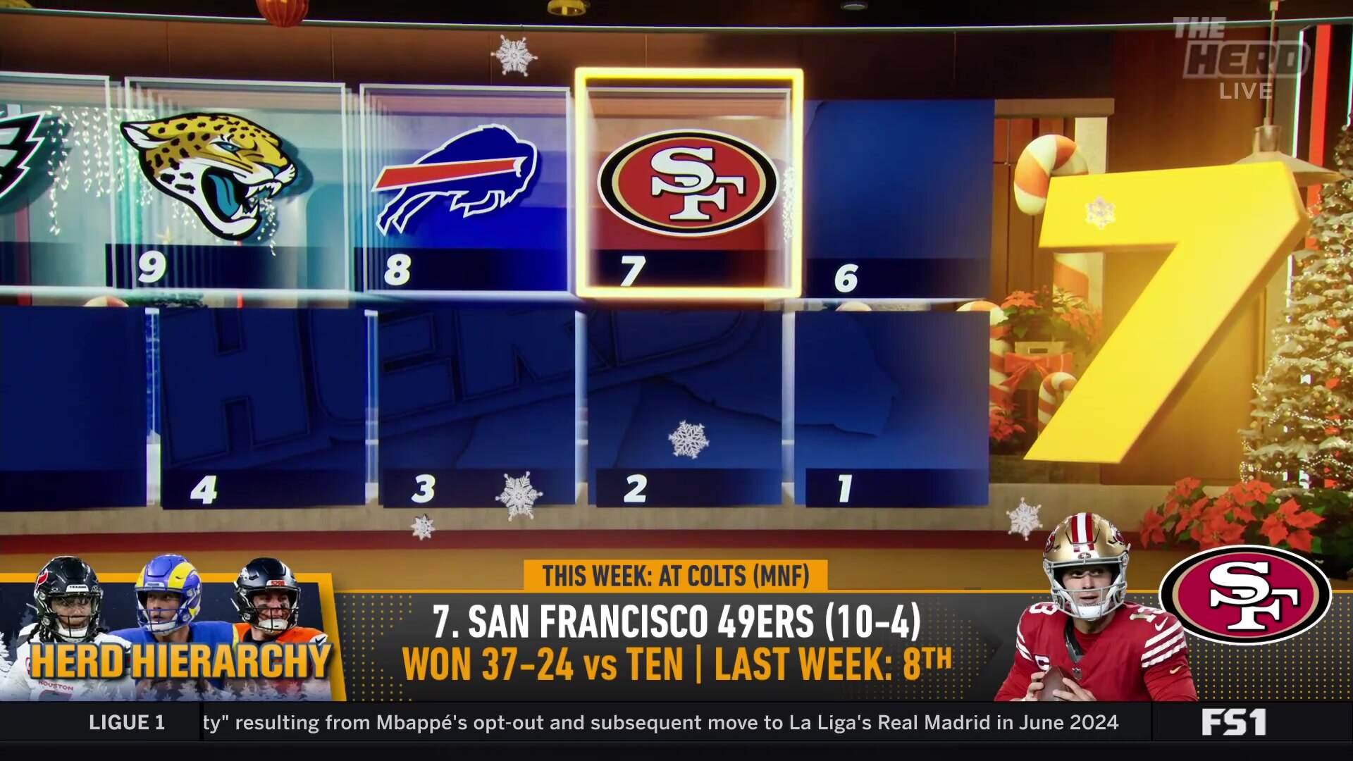 Colin Cowherd ranks San Francisco 49ers at #7