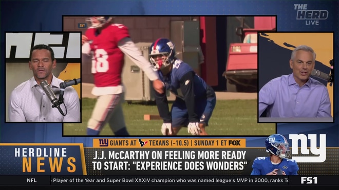 J.J. McCarthy prepares for first start with the Giants