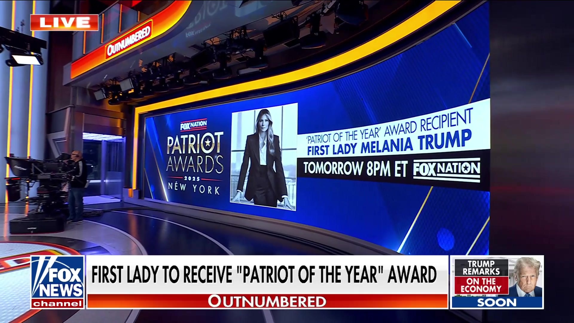 First Lady Melania Trump to receive "Patriot of the Year" award for active role on political scene