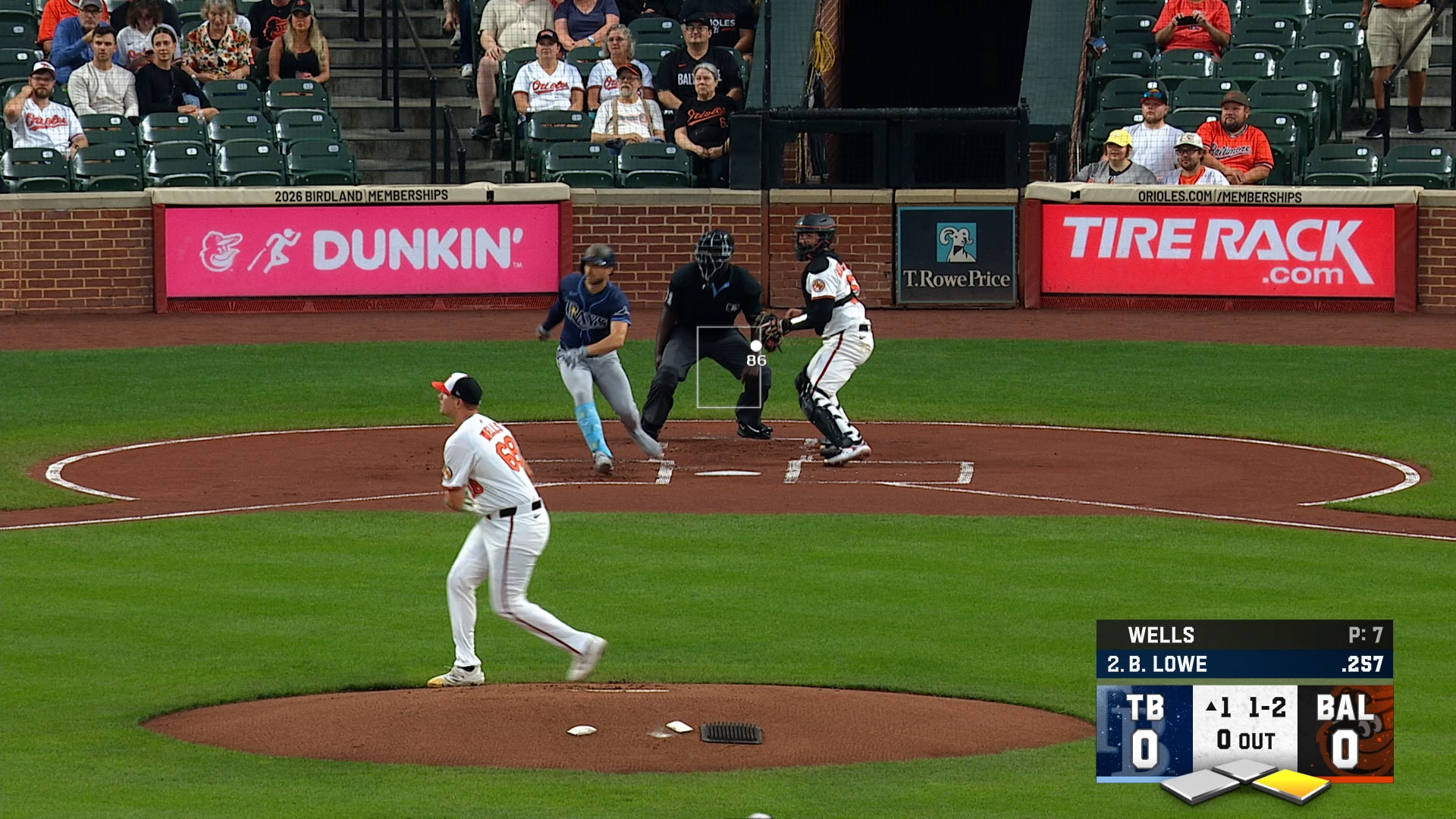 Brandon Lowe's single gives Rays a 1-0 lead over Orioles