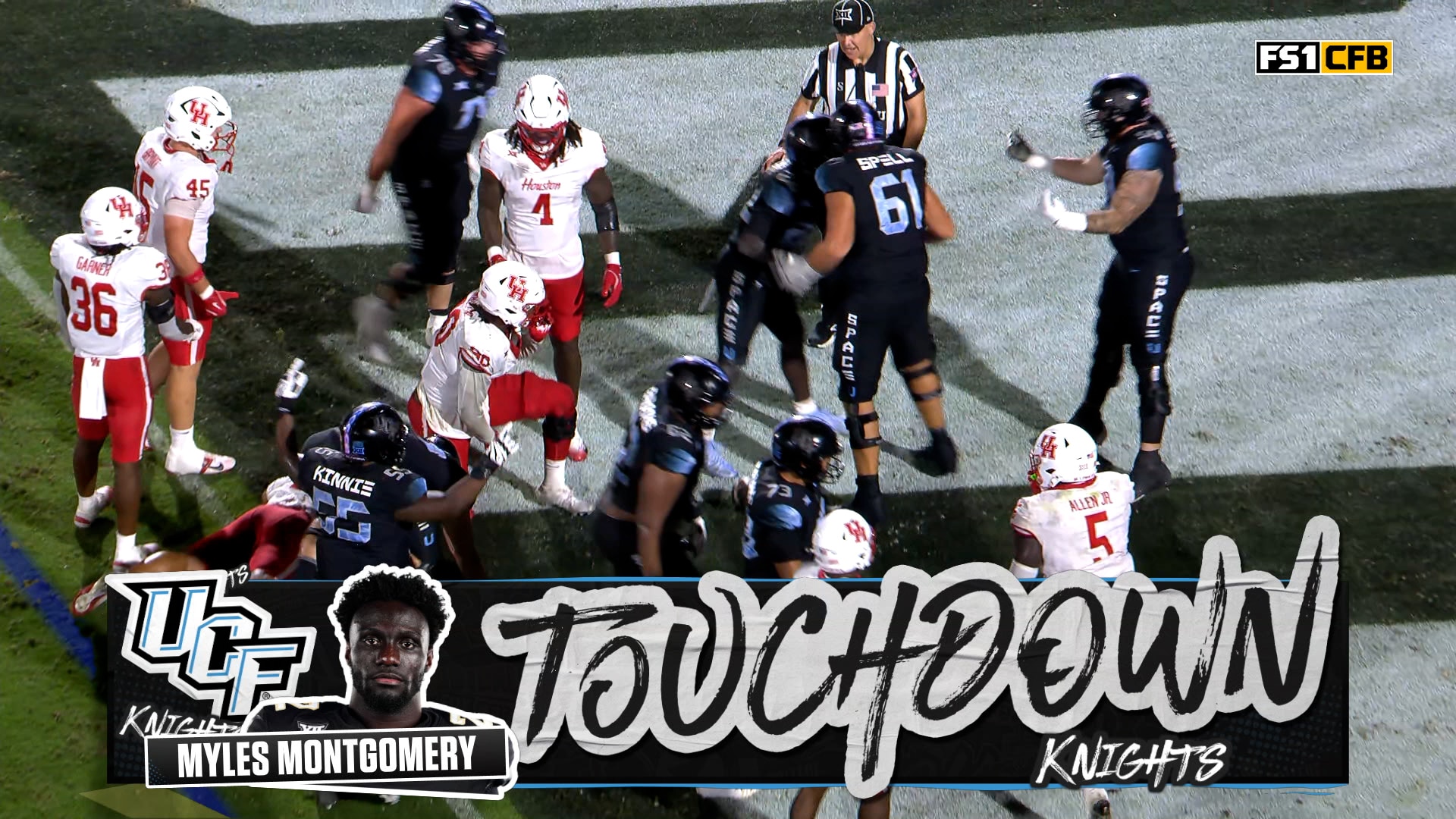Myles Montgomery rushes up the middle for 1-yard TD, extending UCF's lead over Houston