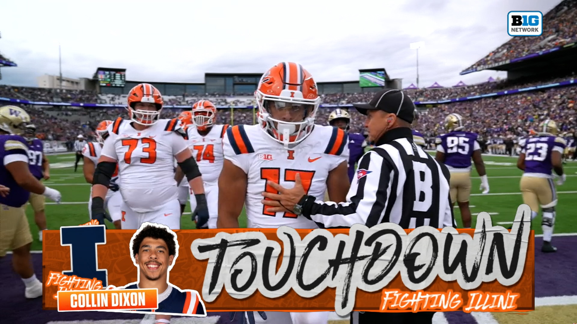 Luke Altmyer's 2-yard TD to Collin Dixon trims Illinois' deficit against Washington