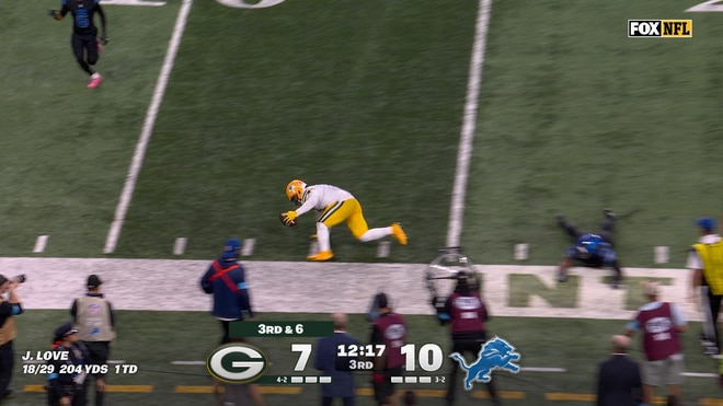 Jordan Love finds Josh Jacobs for 25-yard TD, giving Packers lead over Lions | NFL Highlights