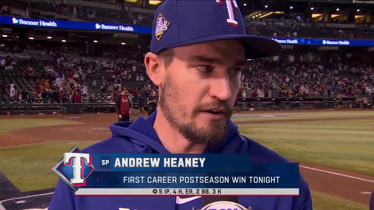 Andrew Heaney speaks with Tom Verducci on Rangers' Game 4 win over D-backs