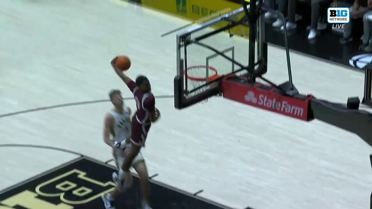 Texas Southern’s Zytarious Mortle makes the steal and delivers a VICIOUS windmill jam against Purdue