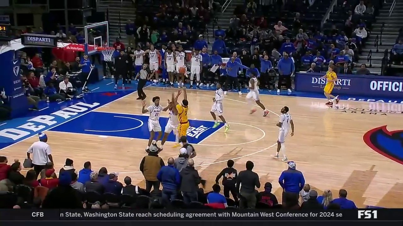 Tamin Lipsey drills a buzzer-beater to give Iowa State a 41-37 lead over DePaul heading into halftime