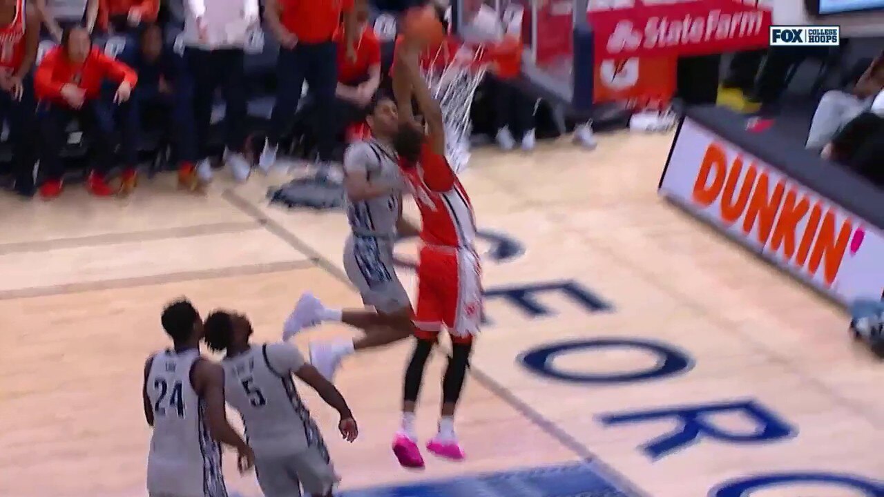 Syracuse's Quadir Copeland storms up the middle and delivers the two-handed dunk against Georgetown