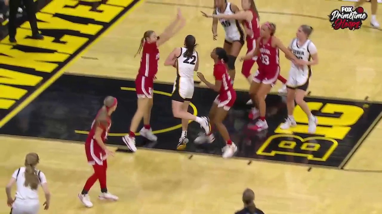 Caitlin Clark finishes an ACROBATIC layup as Iowa grabs an early lead vs. Indiana