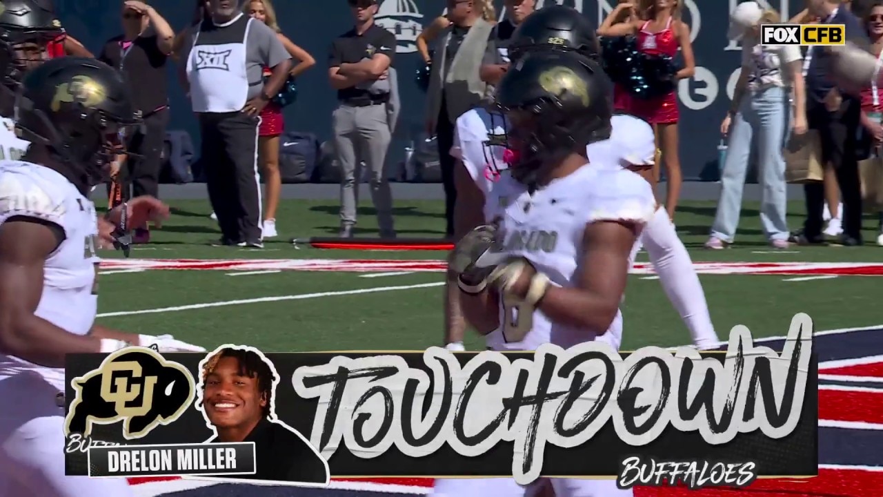 Shedeur Sanders hits Drelon Miller on a shovel pass for a TD, extending Colorado’s lead over Arizona