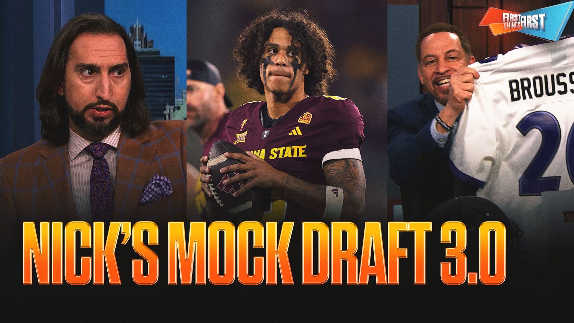 Nick Wright's Mock Draft 3.0: Chiefs select Caleb Downs at No.9, Eagles take Kadyn Proctor over a WR 👀 First Things First
