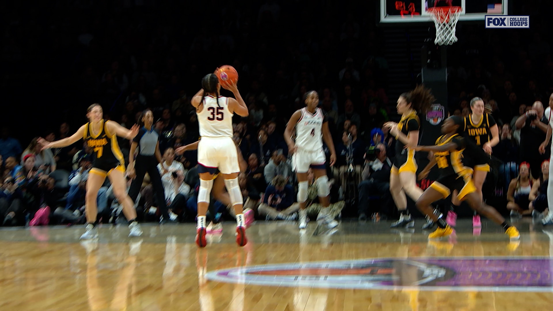 UConn's Azzi Fudd splashes 3-pointer, extending lead over Iowa