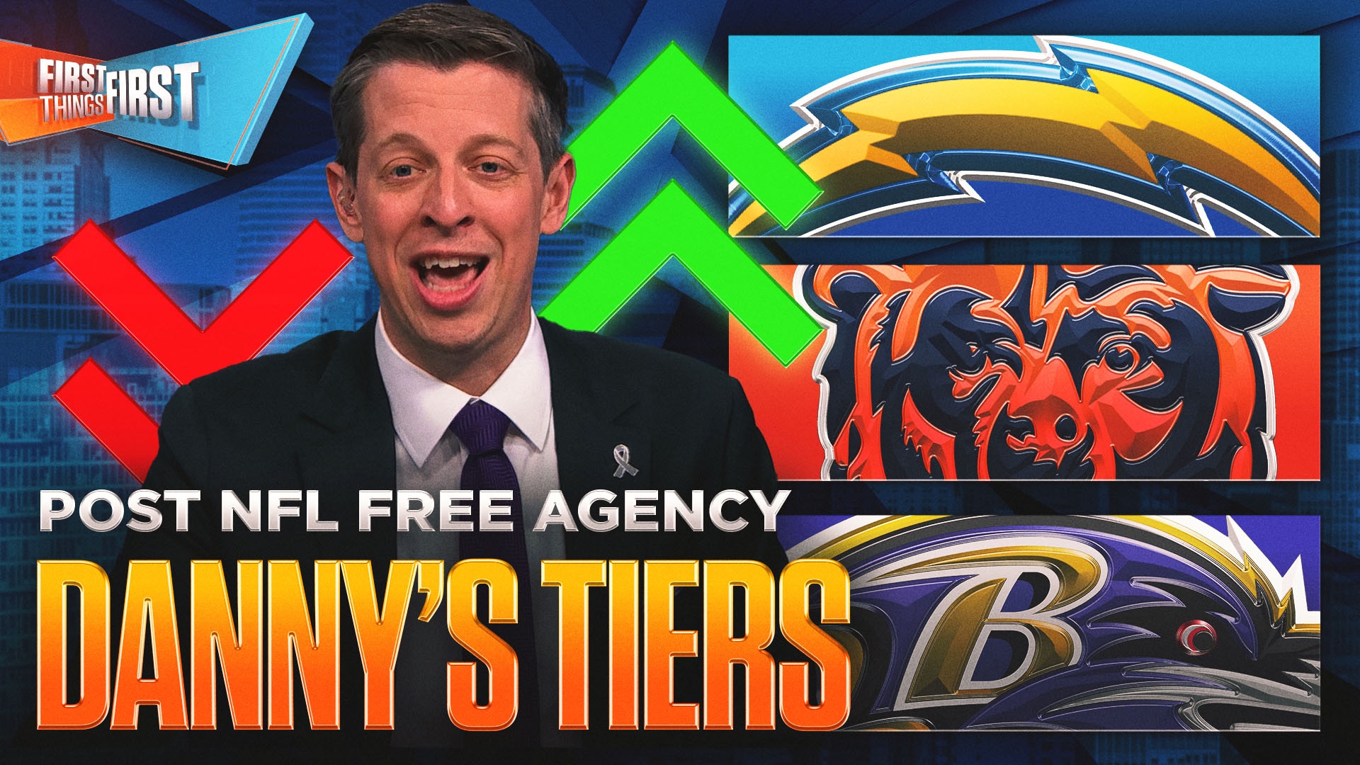 Danny Parkins' NFL Tiers: Bears are a 'regression candidate' 👀Chargers = 'Our Team,'  Vikings can win Super Bowl | First Things First