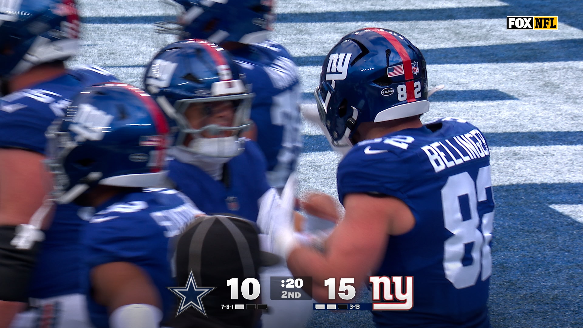 Jaxson Dart finds Daniel Bellinger for 29-yard TD, giving Giants lead over Cowboys | NFL Highlights