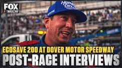 Kyle Busch, Clint Bowyer and Ty Majeski after ECOSAVE 200 at Dover Motor Speedway 🎤 NASCAR on FOX