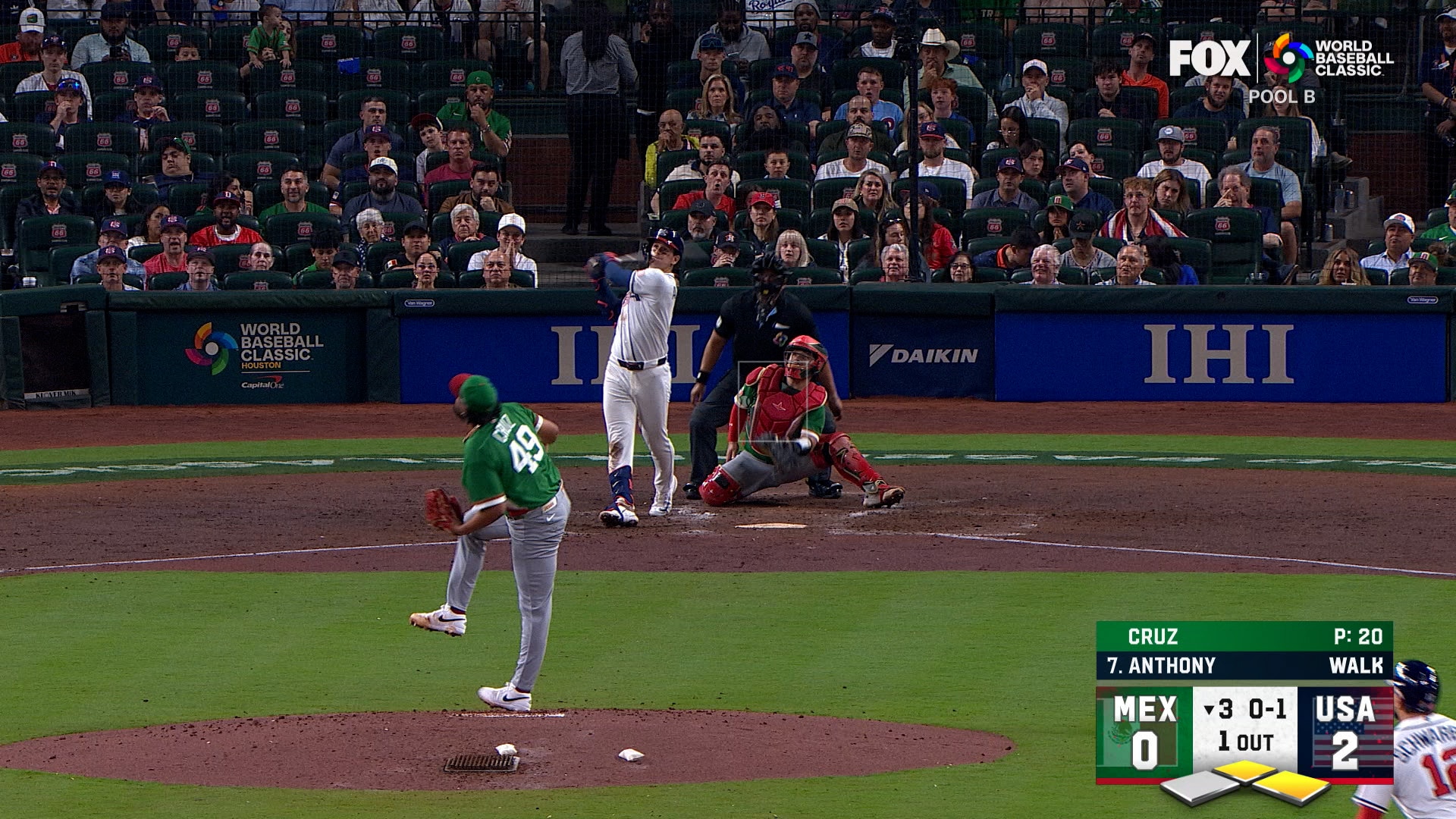 Roman Anthony hits three-run home run, extending United States' lead over Mexico 