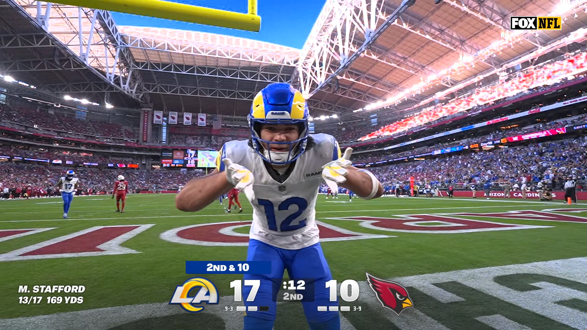 Rams' Matthew Stafford connects with Puka Nacua for 28-yard TD, extending lead over Cardinals | NFL Highlights