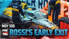 Indy 500: Alexander Rossi's vehicle catches on fire during pit stop | INDYCAR on FOX
