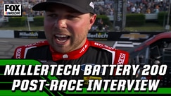 Layne Riggs speaks on winning MillerTech Battery 200 at Pocono Raceway | NASCAR on FOX