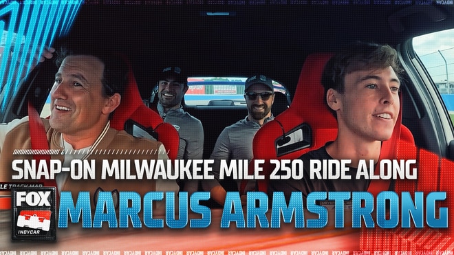 Marcus Armstrong takes Will Buxton, James Hinchcliffe & Jack Harvey around Wisconsin State Fair Park