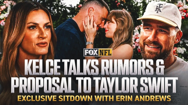 Travis Kelce sat down with Erin Andrews to talk about his engagement to Taylor Swift | FOX NFL Sunday
