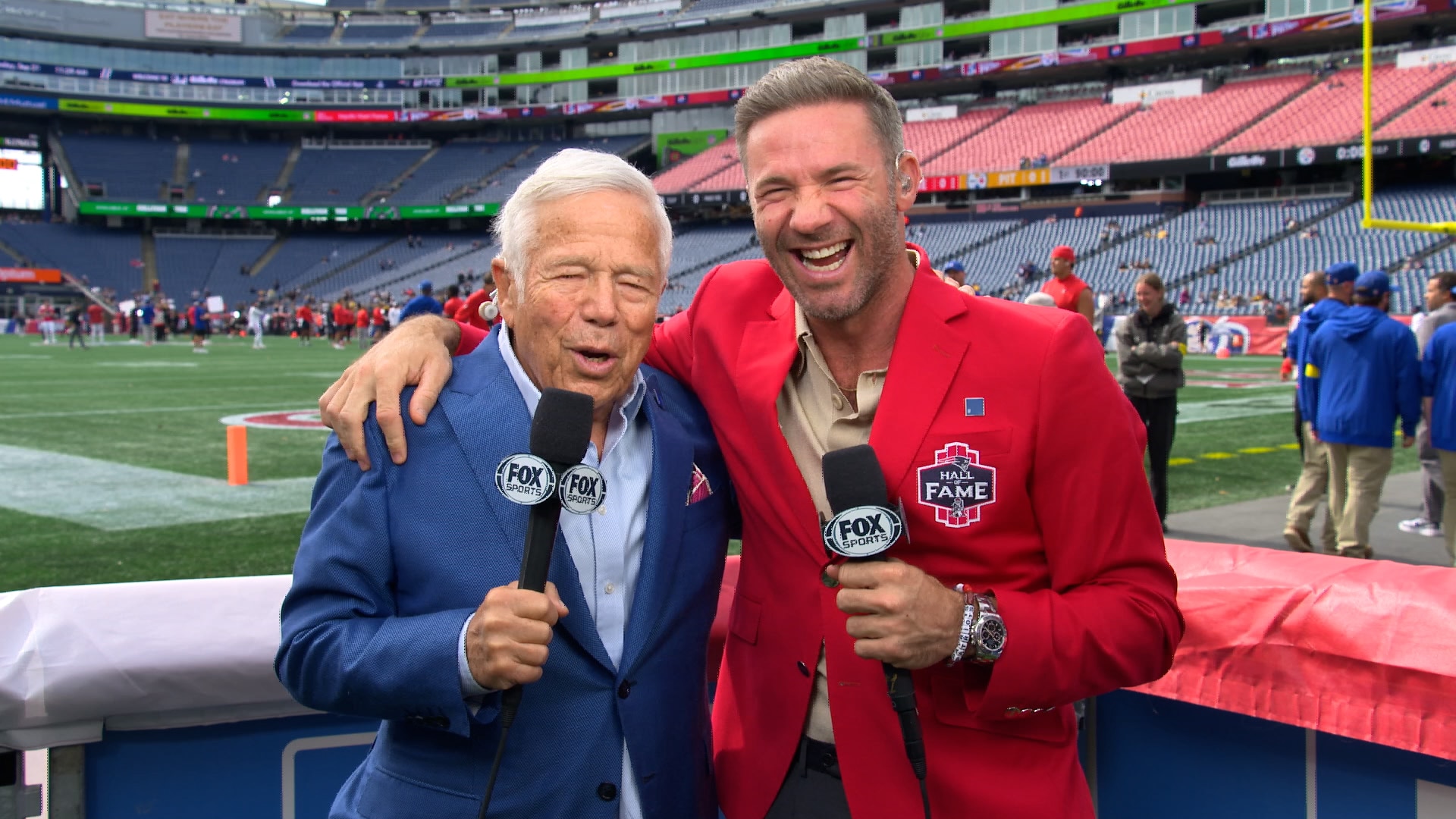 Robert Kraft joins Julian Edelman from Foxborough | FOX NFL Kickoff