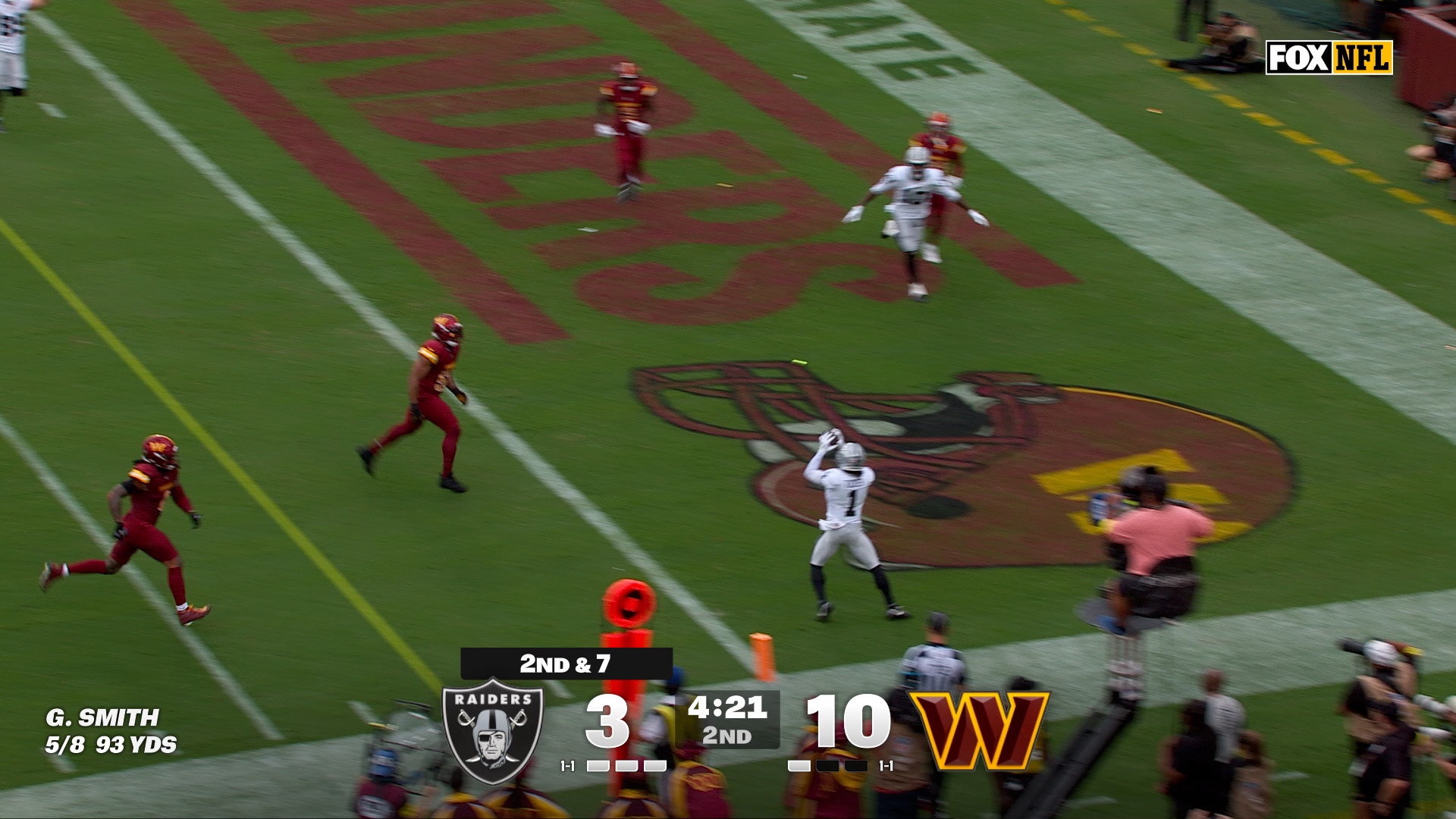 Raiders’ Geno Smith throws a 10-Yard TD to even game against Commanders | NFL Highlights