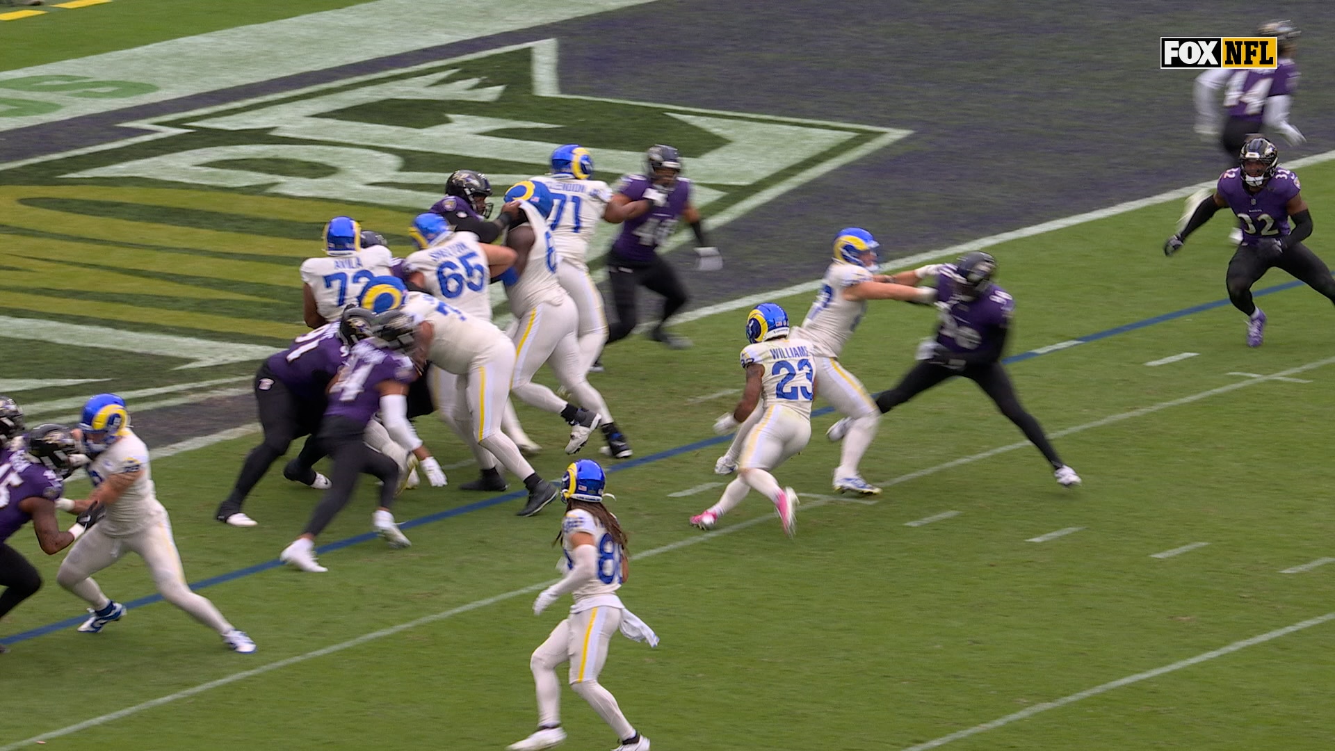 Kyren Williams rushes up the middle for three-yard TD, giving Rams lead over Ravens