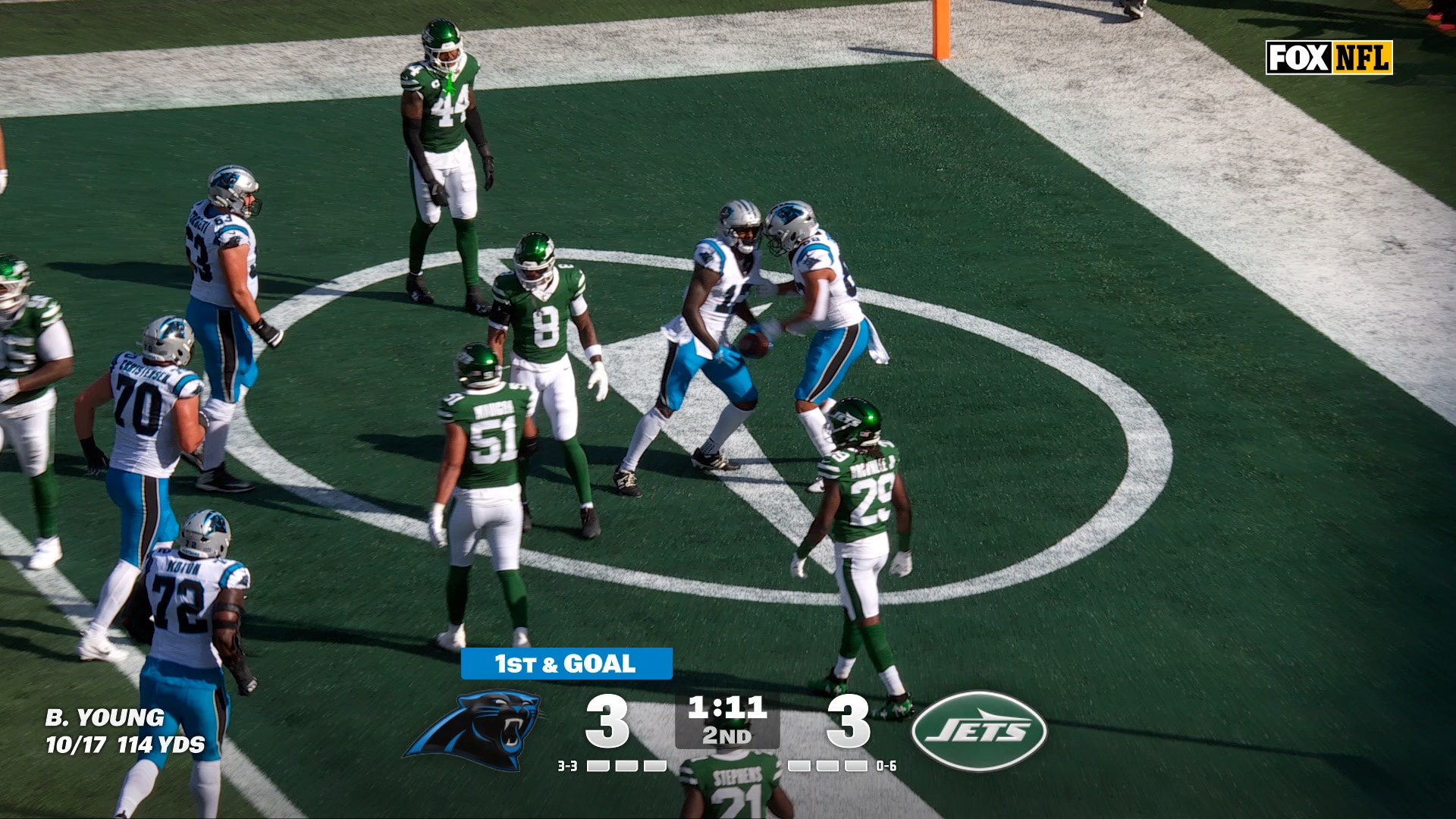 Bryce Young connects with Xavier Legette on 3-Yard TD pass to give Panthers lead over Jets | NFL Highlights