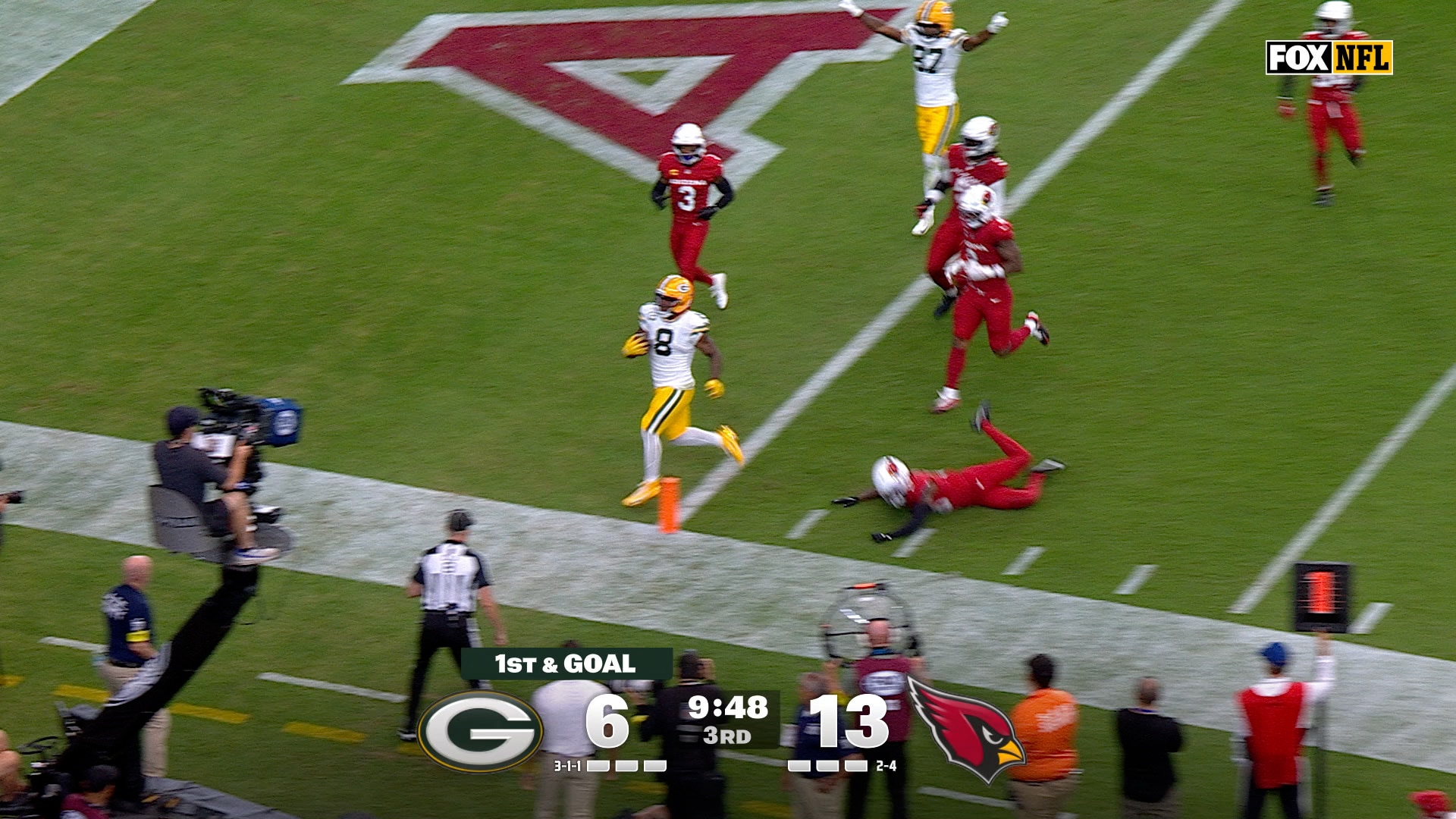 Packers' Josh Jacobs rushes 7-Yards into the End Zone to tie game vs. Cardinals | NFL Highlights