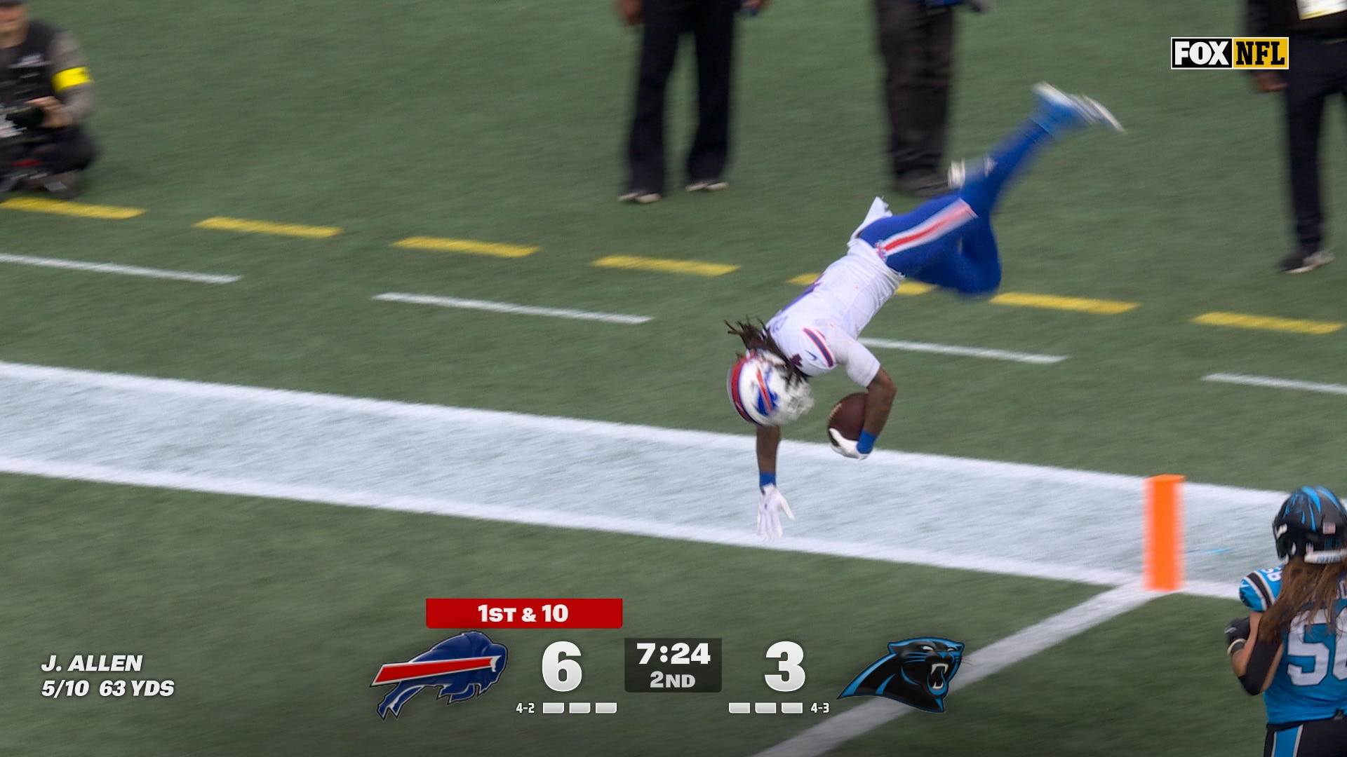 James Cook breaks loose for a 64-yard TD, extending Bills’ lead over Panthers | NFL Highlights