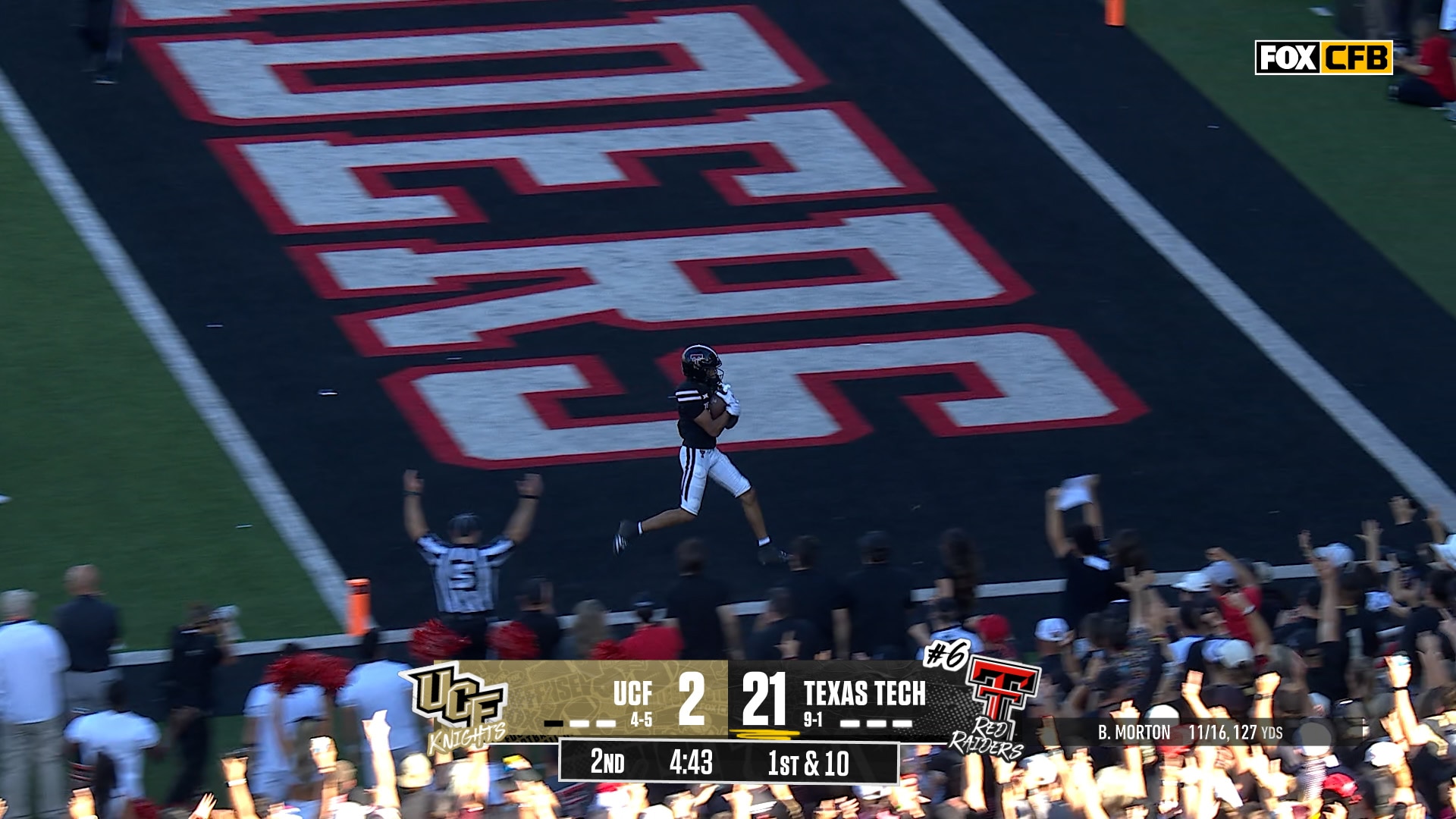 Reggie Virgil rushes for 30-yard TD, extending Texas Tech's lead over UCF