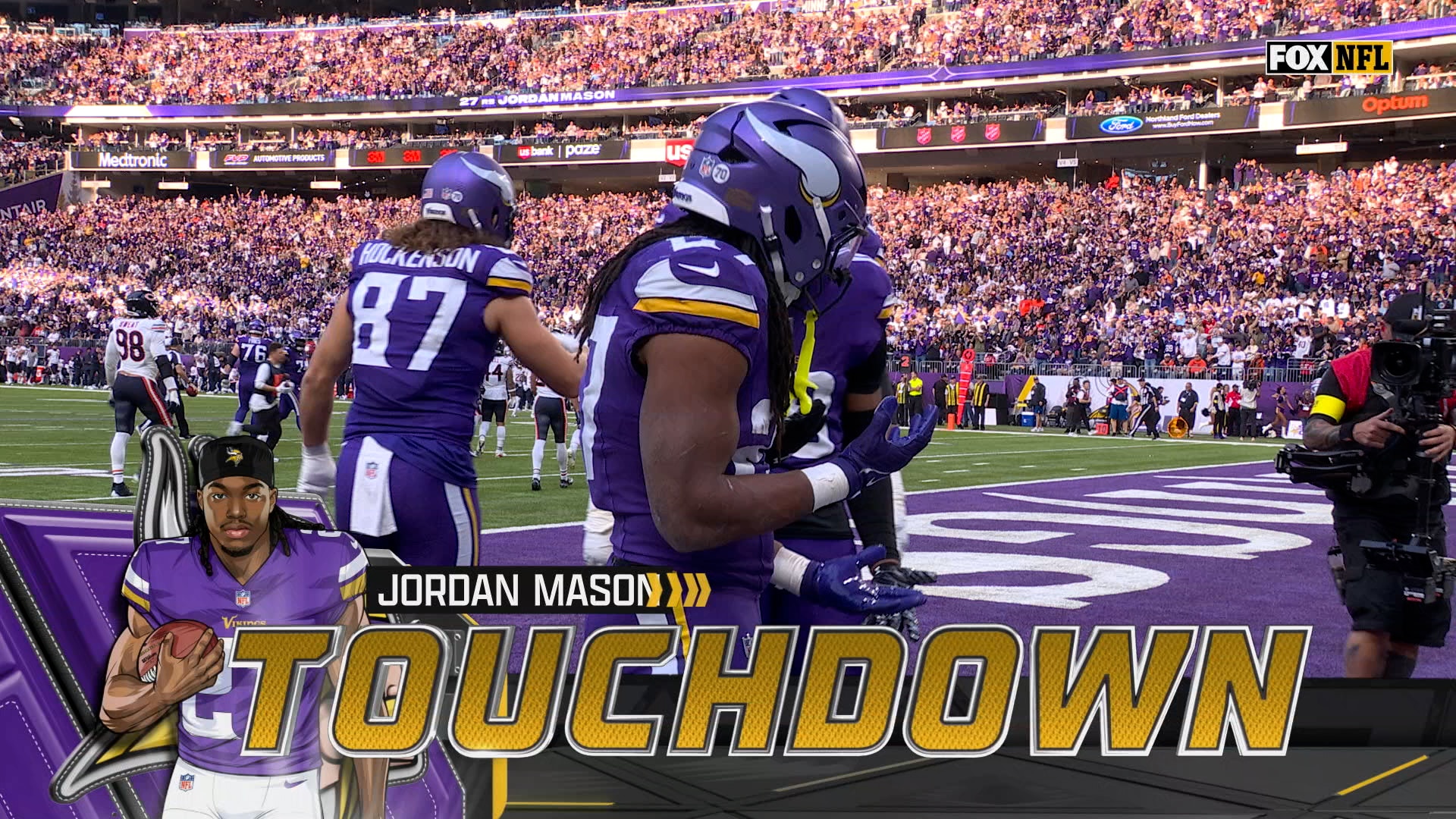 Jordan Mason rushes for 16-yard TD, cutting Vikings' deficit vs. Bears | NFL Highlights