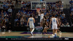 Luka Bogavac sets up Henri Veesaar for a slam dunk, extending UNC's lead over St. Bonaventure