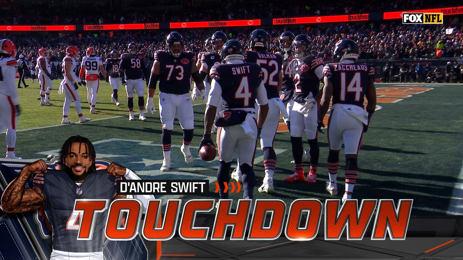 D’Andre Swift rushes for 6-yard TD, giving Bears’ lead over Browns | NFL Highlights