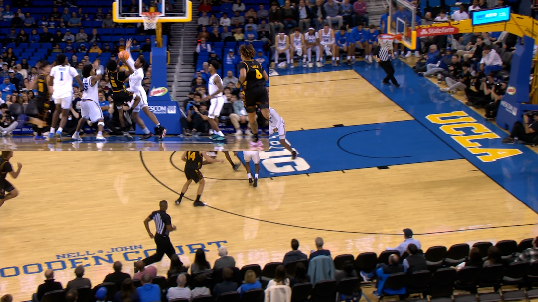Maurice Odum completes tough shot through traffic for the and-one, ASU trails UCLA at half