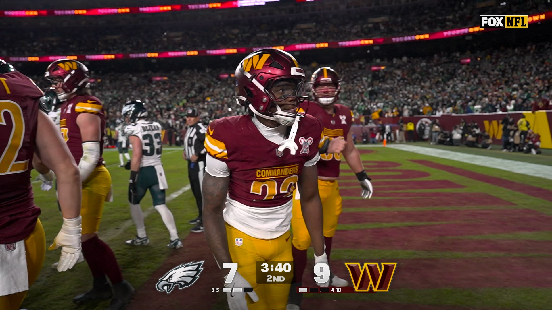 Jacory Croskey-Merritt punches in one-yard TD to give Commanders a lead over Eagles | NFL Highlight