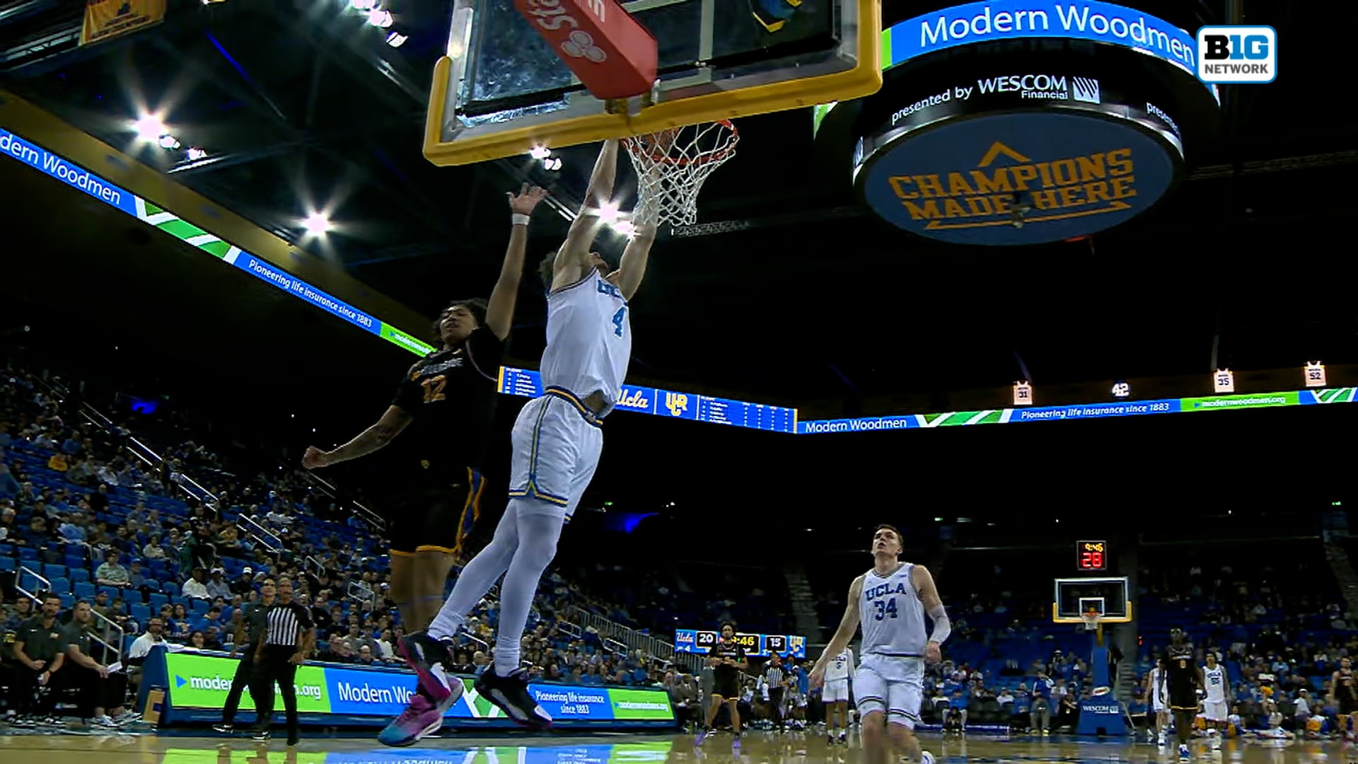 Jamar Brown finishes dunk off steal, extending UCLA's lead over UC Riverside