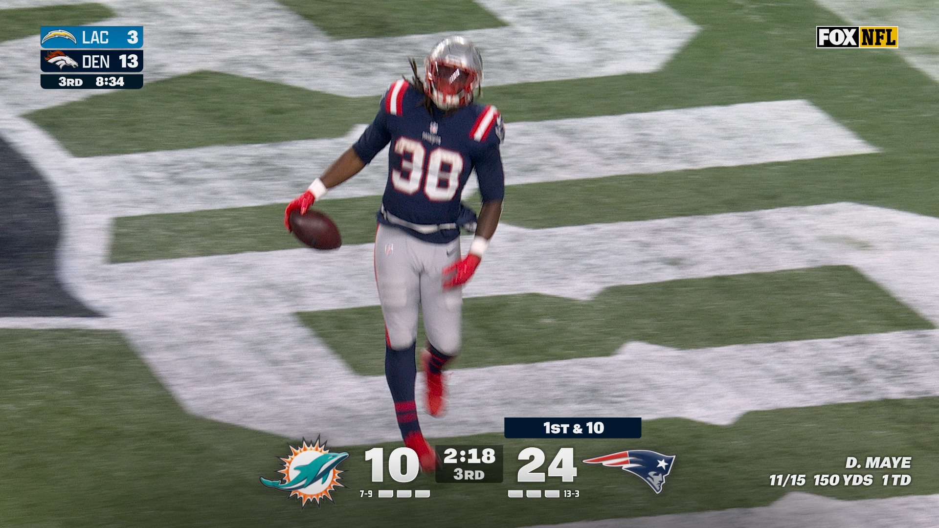 Rhamondre Stevenson scores his THIRD TD against Dolphins as Patriots lead 31-10 | NFL Highlights