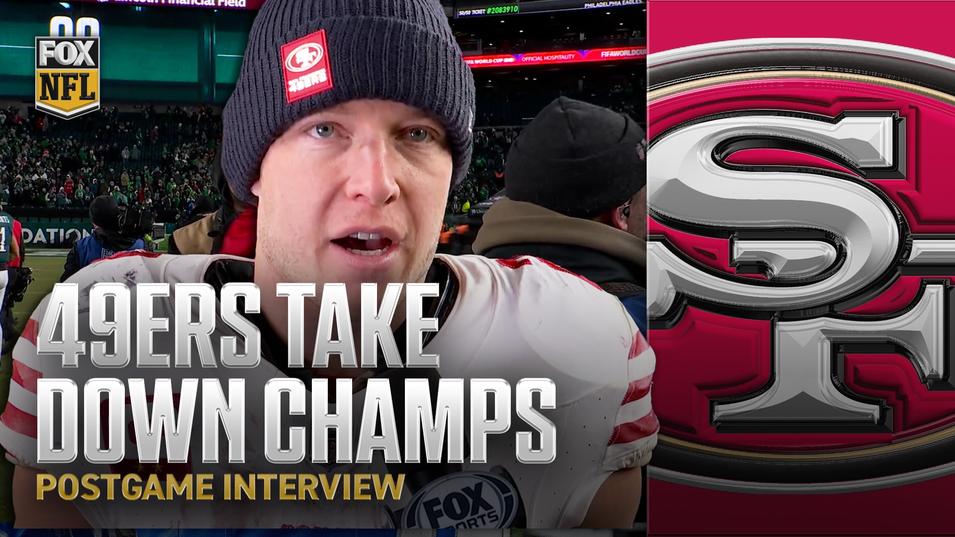 'Our team fights' 😤 Christian McCaffrey after 49ers beat defending champions Eagles | NFL on FOX