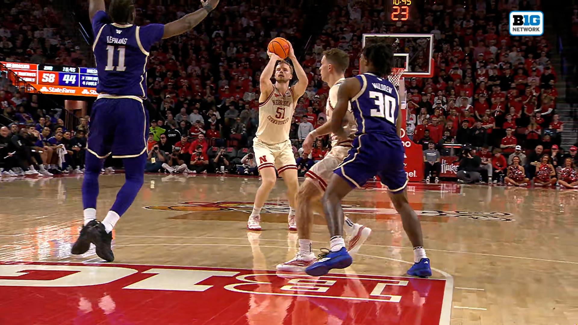 Rienk Mast Buries a Three, Extending Nebraska’s Commanding Lead Over Washington