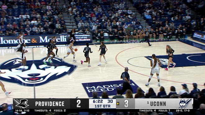 UConn's Azzi Fudd goes coast-to-coast for smooth layup finish vs. Providence