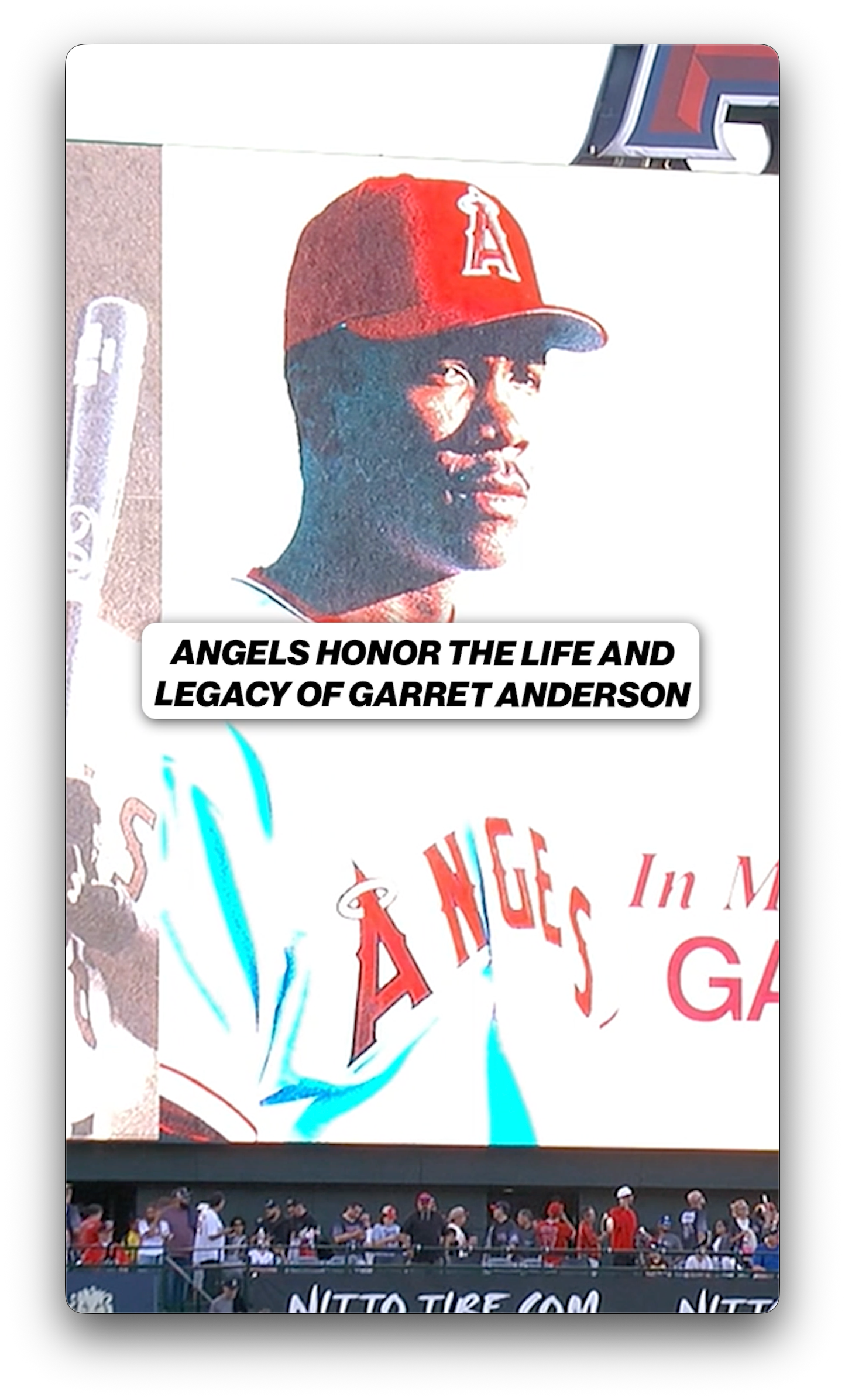 Moment of silence at Angel Stadium after the passing of Garret Anderson