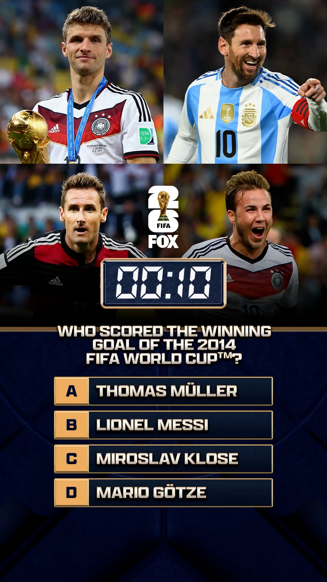 39 days until the FIFA World Cup on FOX! Who scored the winning