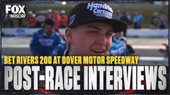 Corey Day and Justin Allgaier after BetRivers 200 at Dover Motor Speedway 🎤 NASCAR on FOX