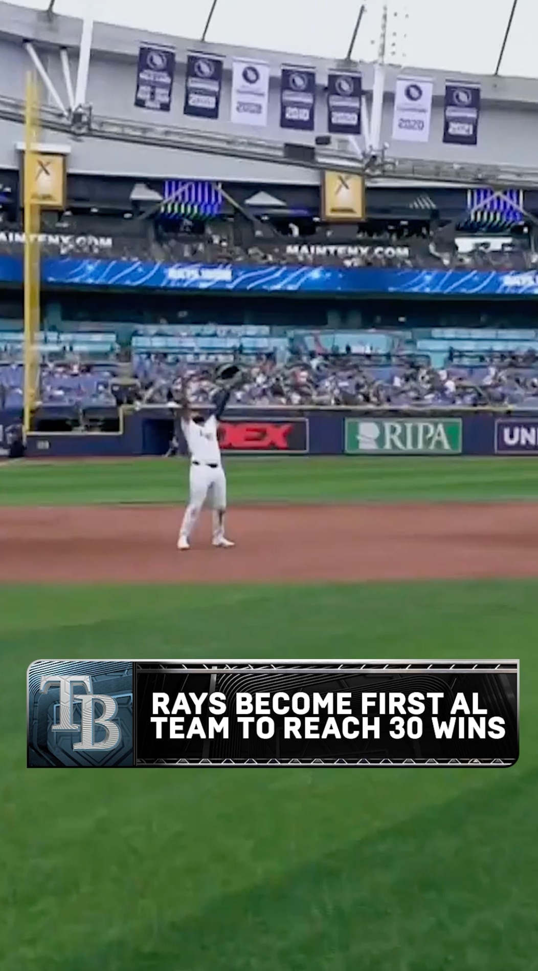 The Rays are the first American League team to reach the 30-win mark this season 👏