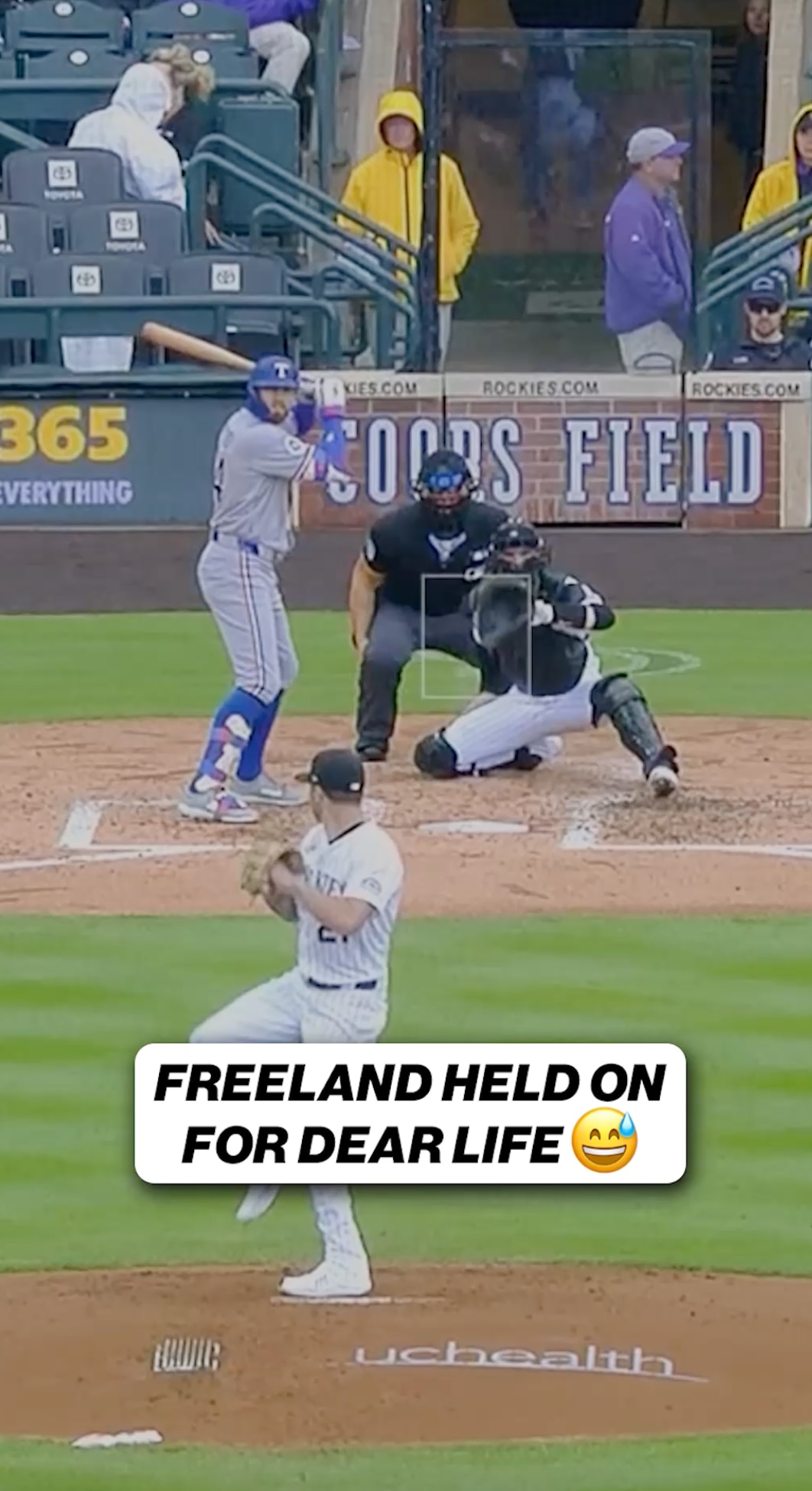 Kyle Freeland made sure him and the umpire didn't fall 🤗