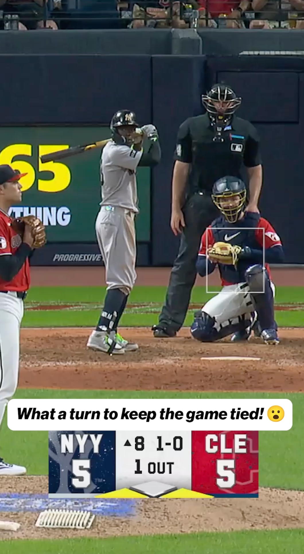 BOOM! Huge double play for Brayan Rocchio and the Guardians to keep the game tied in the 8th!