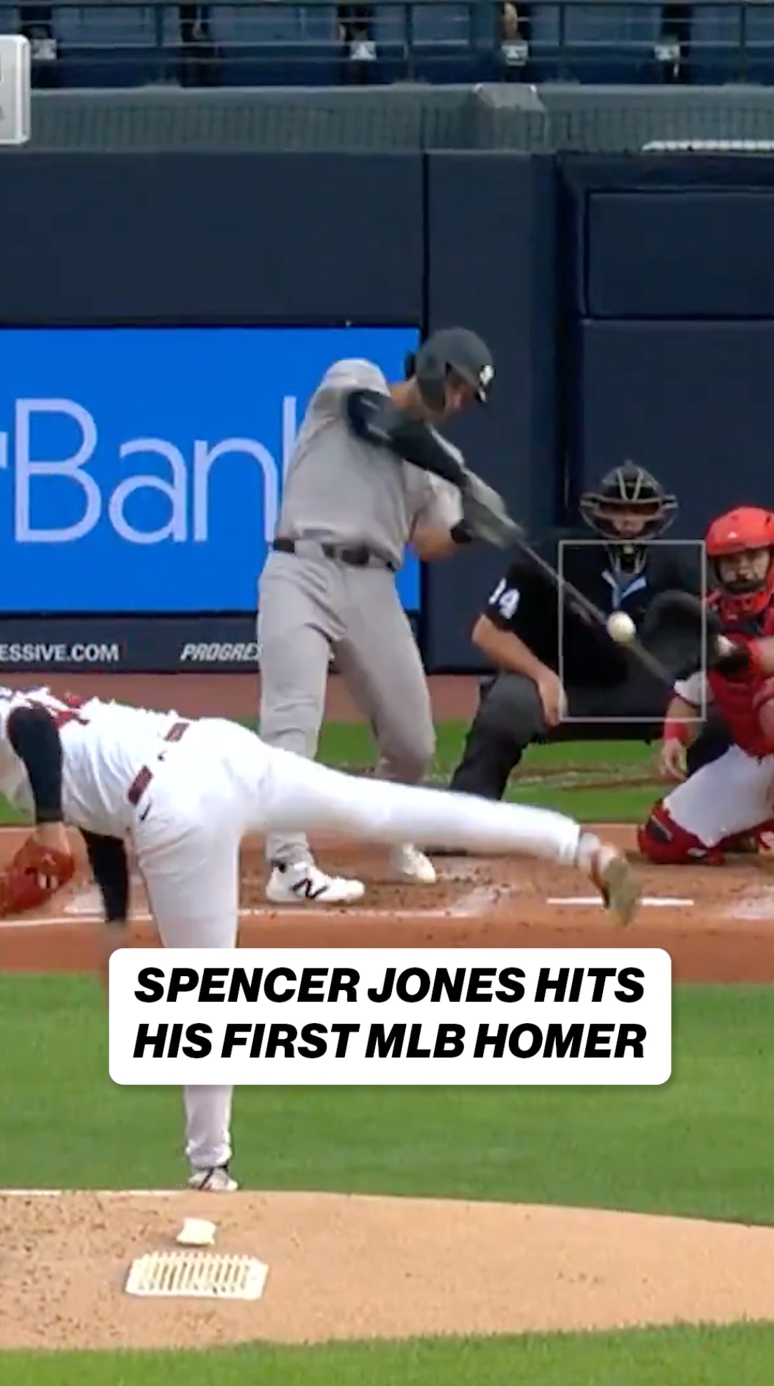 Spencer Jones sent his first Major League homer 443 feet to dead center! ☄️