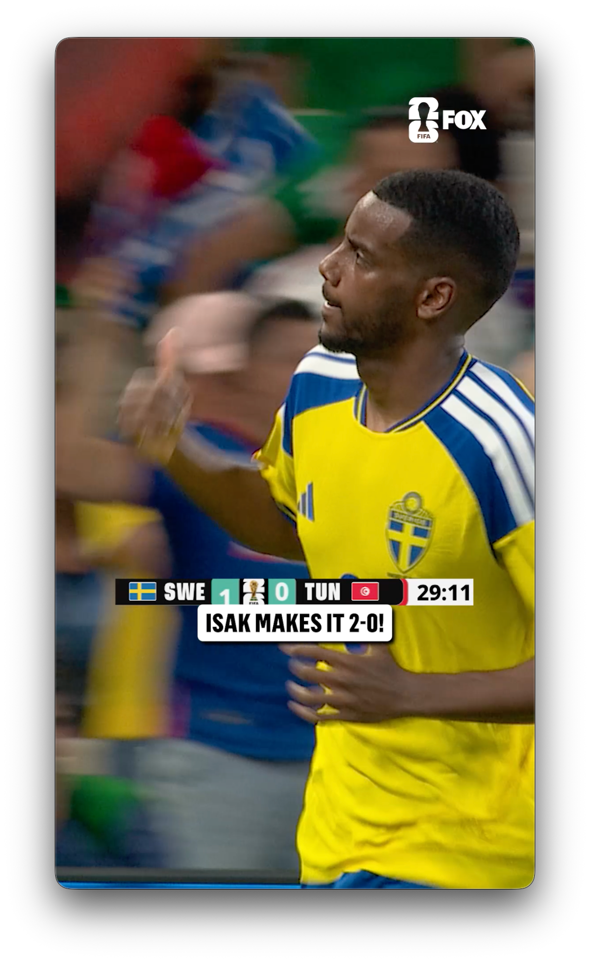Alexander Isak opens his FIFA World Cup account and it's 2-0