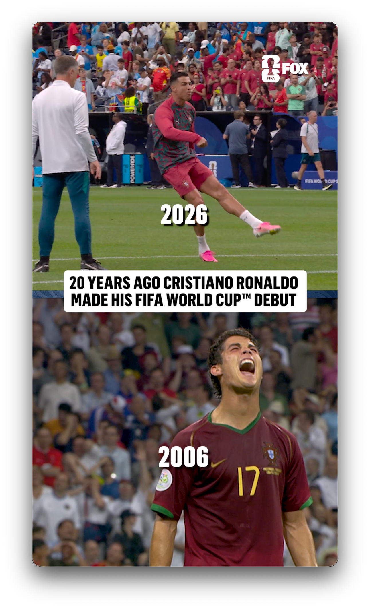 Cristiano Ronaldo still doing it on the world stage 20 years later